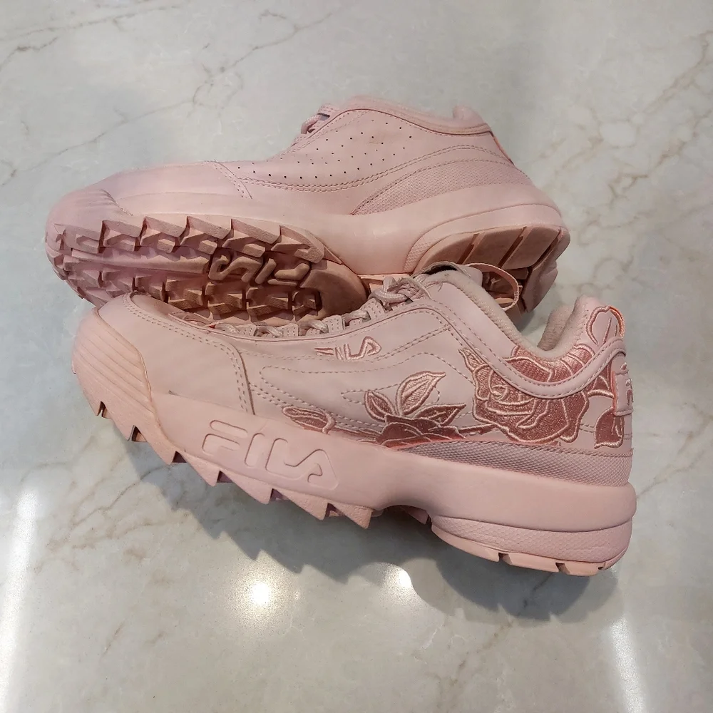 Fila Disruptor II Embroider Rose Floral In Size 10 - Picture 8 of 8